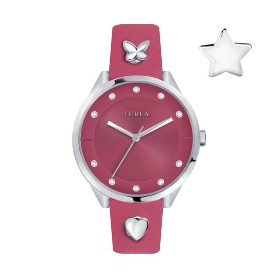 Furla Damenuhr mit rosa Zifferblatt aus Kalbsleder - Image 1
