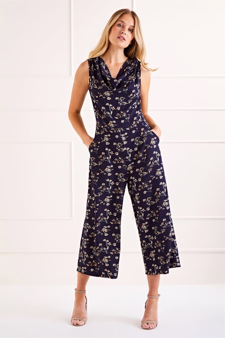 Cowl Neck Culotte Jumpsuit