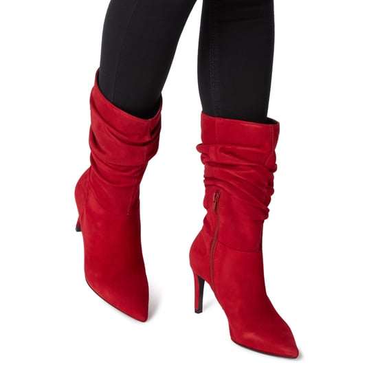 Dune Ladies REENIE Point Toe Ruched Calf Boots