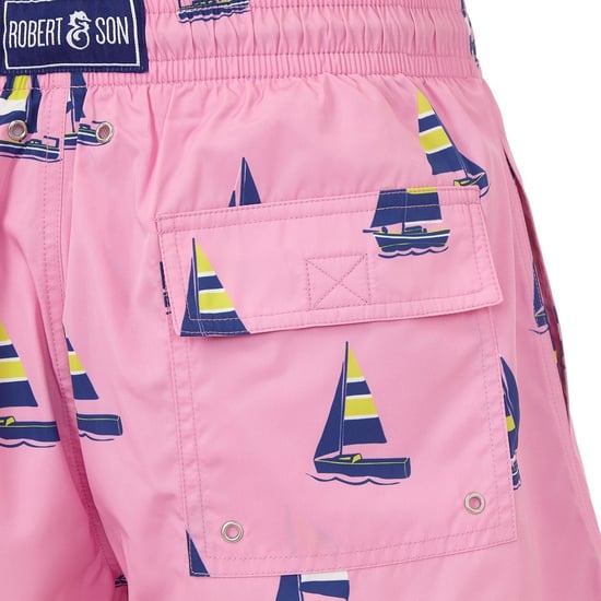 Men's Pink Sailing Boat Swim Shorts