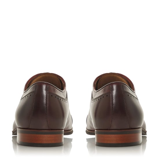 Dune Mens SANDALWOOD Burnished Brogue Toecap Shoes