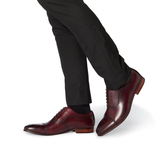 Dune Mens SANDALWOOD Burnished Brogue Toecap Shoes