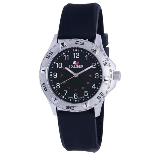 Calibre Men's Sea Wolf Swiss Made Movement Uhr Schwarz Silikonband Schwarzes Zifferblatt - Image 1
