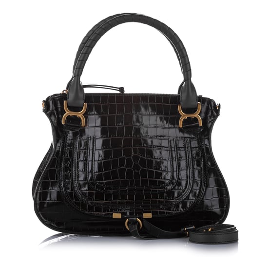 Vintage Chloe Embossed Marcie Leather Satchel Black - Image 1