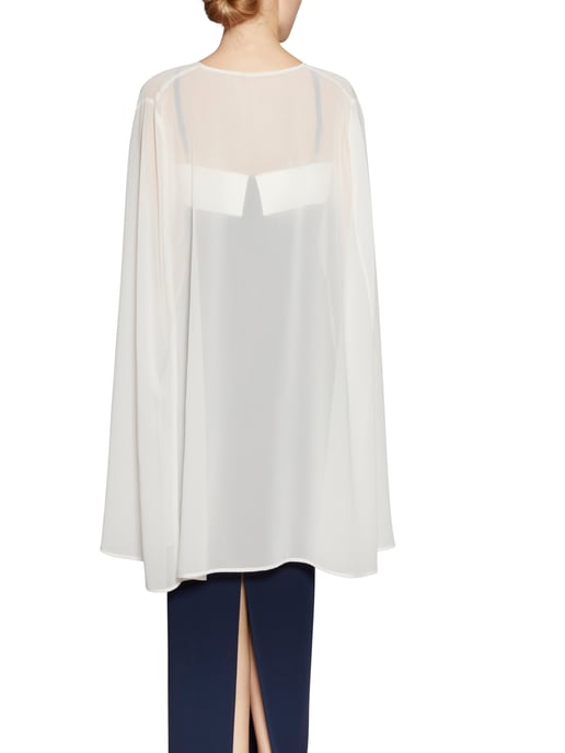 Gina Bacconi Chiffon Cape in Cream