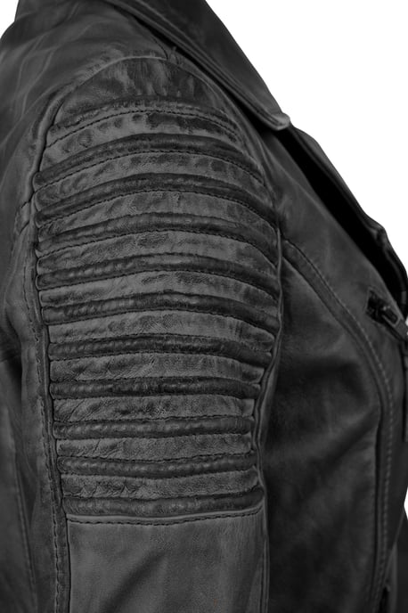 Ladies Asymetric Black Biker Jacket