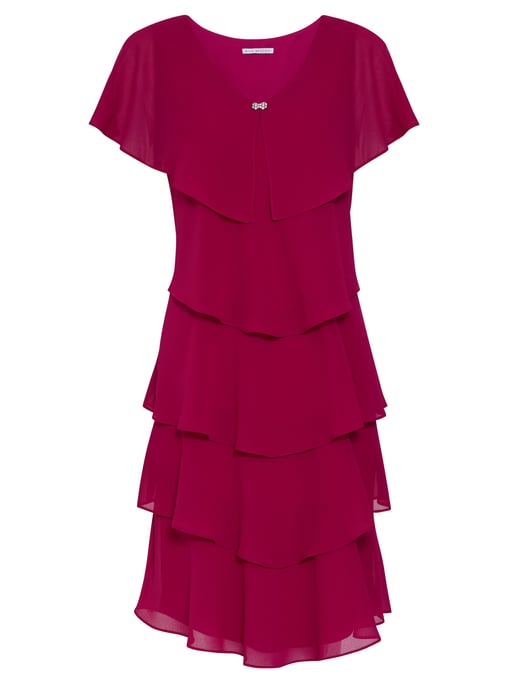 Gina Bacconi Sorina Tiered Dress in Pink
