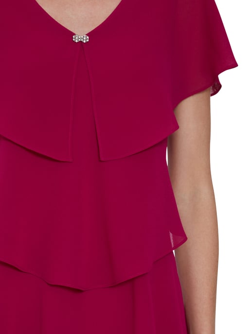 Gina Bacconi Sorina Tiered Dress in Pink