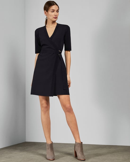 Ted Baker Stefo Knitted Wrap Dress in Navy