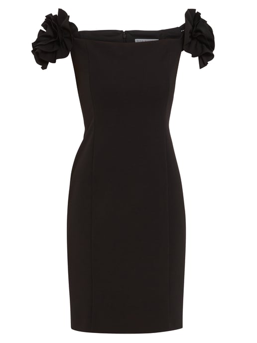 Gina Bacconi Bretta Stretch Crepe Dress in Black