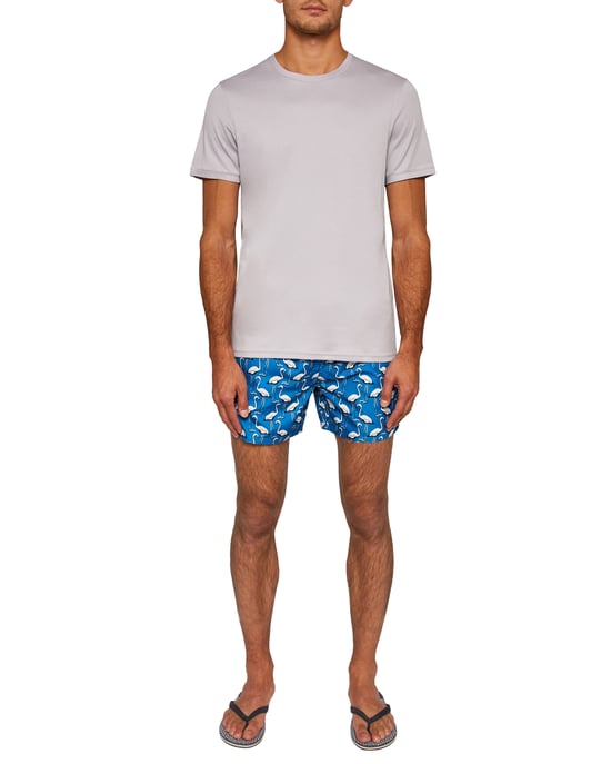 Ted Baker Fryegg Short-Sleeved Jacquard Detail T-Shirt, Light Purple