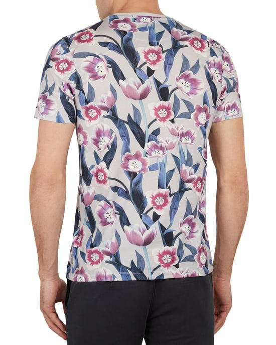 Ted Baker Dobit Tulip Printed T-Shirt, Light Grey