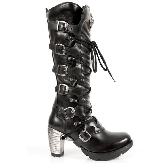 New Rock Damen-Kniehohe Stiefel mit schwarzer Schnalle und Schnürung – TR004-S1 - Image 2