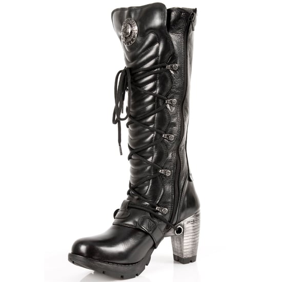 New Rock Damen-Kniehohe Stiefel mit schwarzer Schnalle und Schnürung – TR004-S1 - Image 3