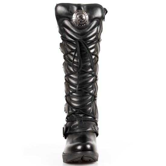 New Rock Damen-Kniehohe Stiefel mit schwarzer Schnalle und Schnürung – TR004-S1 - Image 4