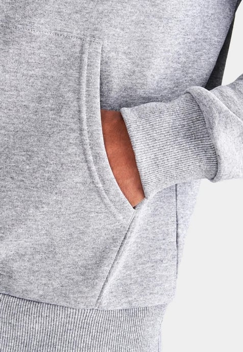 The North Face Logo Woven Pocket Hoodie in Hellgrau - Image 5
