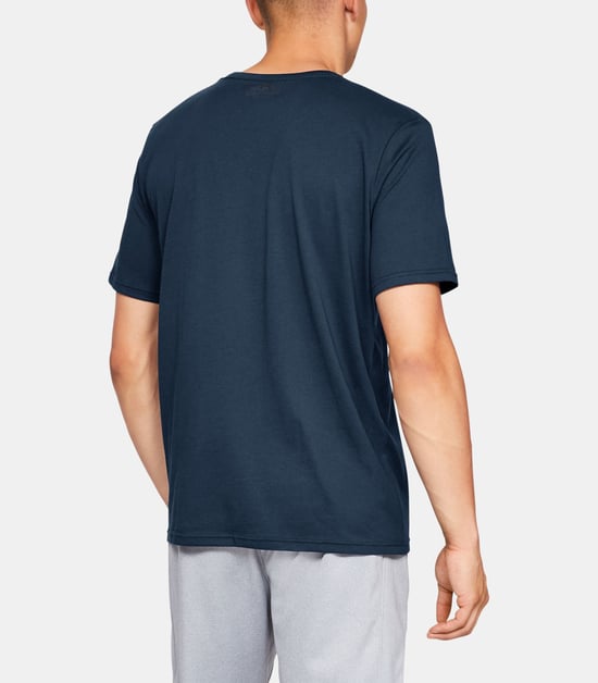Under Armour Men's Sportstyle Left Chest Short Sleeve Shirt, Navy - Image 4