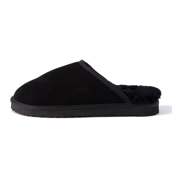 Aus Wooli "Manly" Australia Sheepskin Wool Slippers, Black