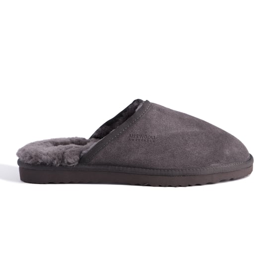 Aus Wooli "Manly" Australia Sheepskin Wool Slippers, Grey
