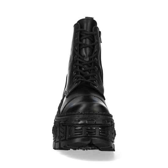 New Rock Black Goth Leather Boots-WALL083C-S5