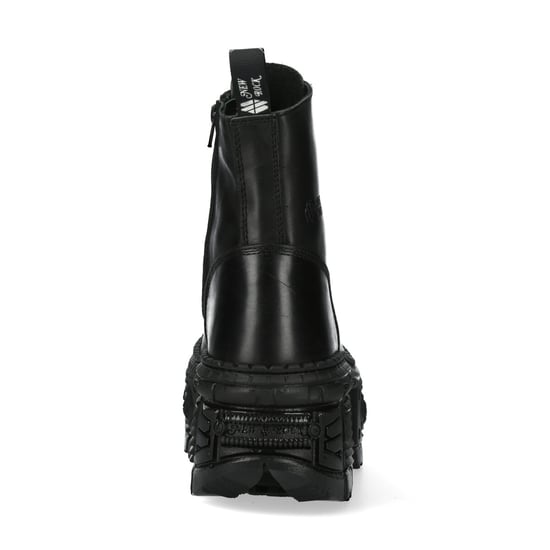 New Rock Black Goth Leather Boots-WALL083C-S5