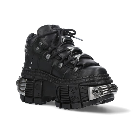 New Rock Leather Platform Ankle Boots-WALL106-S10