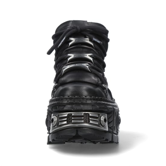 New Rock Leather Platform Ankle Boots-WALL106-S10