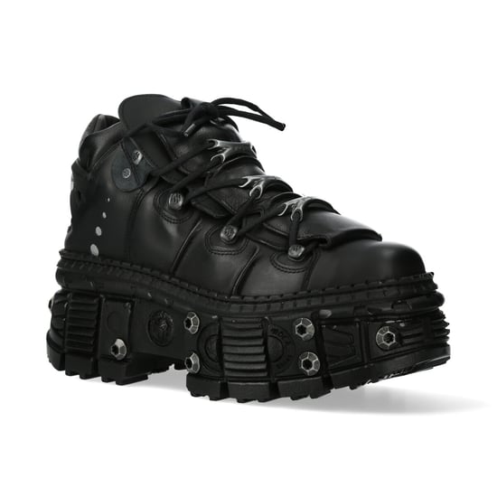 New Rock Goth Leather Ankle Boots-WALL106-S25