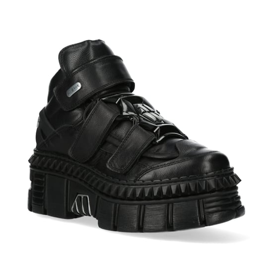 New Rock Metallic Ankle Leather Boots-WALL285-S3
