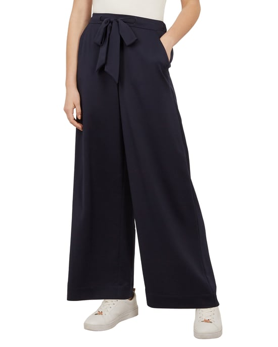 Pantalon large bleu marine à nouer sur la taille Ruzzela par Ted Baker - Image 2