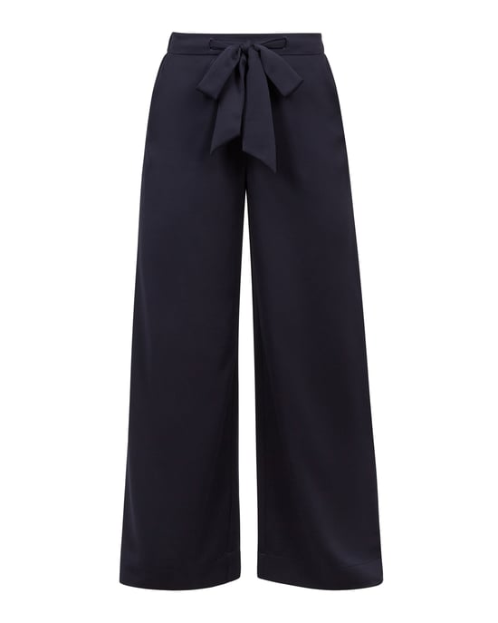 Pantalon large bleu marine à nouer sur la taille Ruzzela par Ted Baker - Image 4