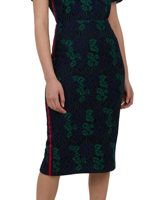 Jupe crayon mi-longue bleu marine en dentelle Zinniaa par Ted Baker - Image 2