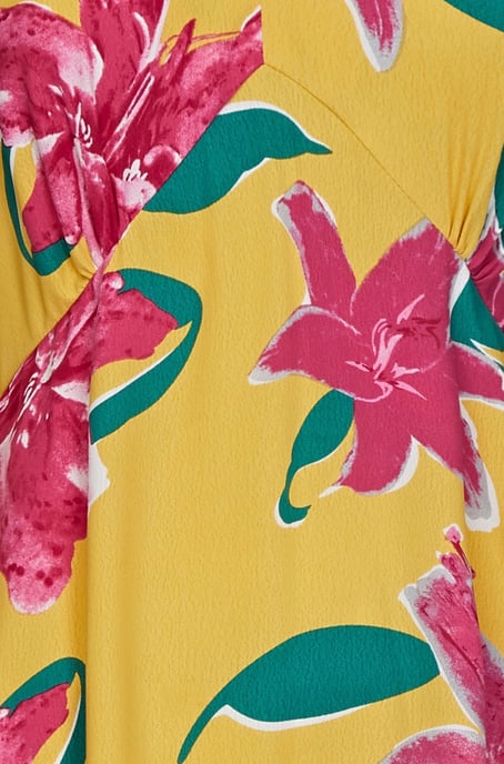 Hibiscus Flower Kimono Midi Dress
