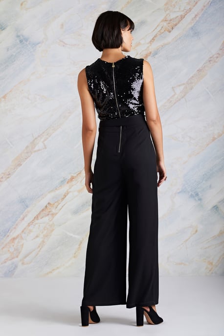 Sequin Wrap Over Jumpsuit