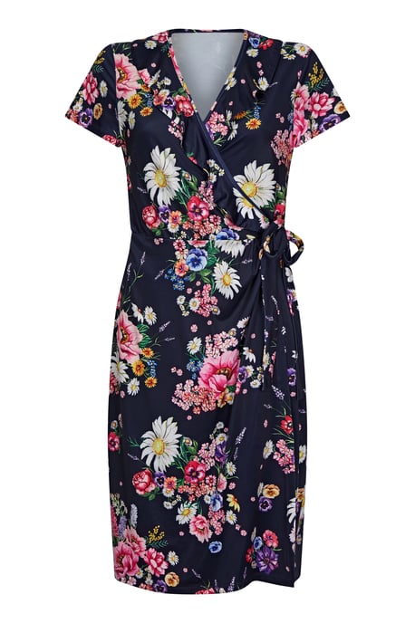 Daisy Bouquet Frill Wrap Dress