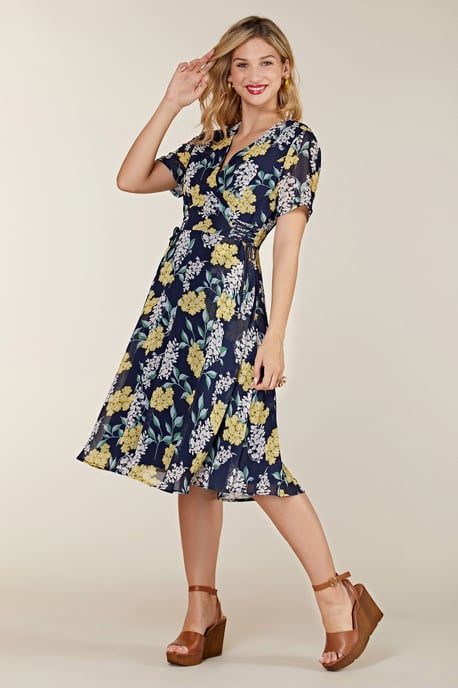 Spring Floral Dress With Tie Detail