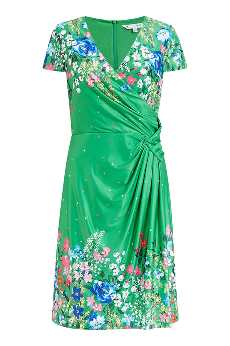 Robe courte verte avec motif floral par Yumi - Image 3