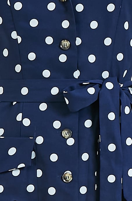 Yumi Navy Retro Shirt Dress