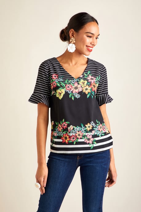 Floral Stripe Top
