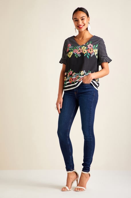 Floral Stripe Top