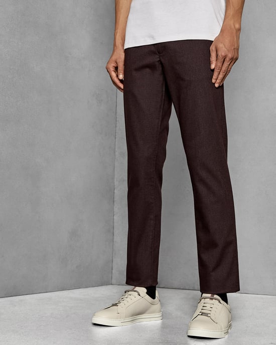 Ted Baker Harring Semi Plain Trousers, Dark Red