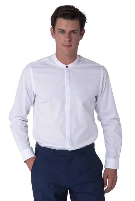 Harry Brown Joshua White Grandad Cotton Shirt