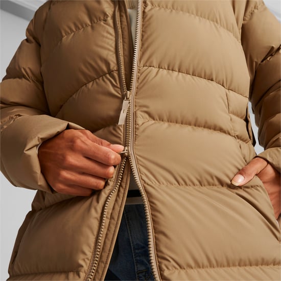 PUMA Womens Long Hooded Down Coat