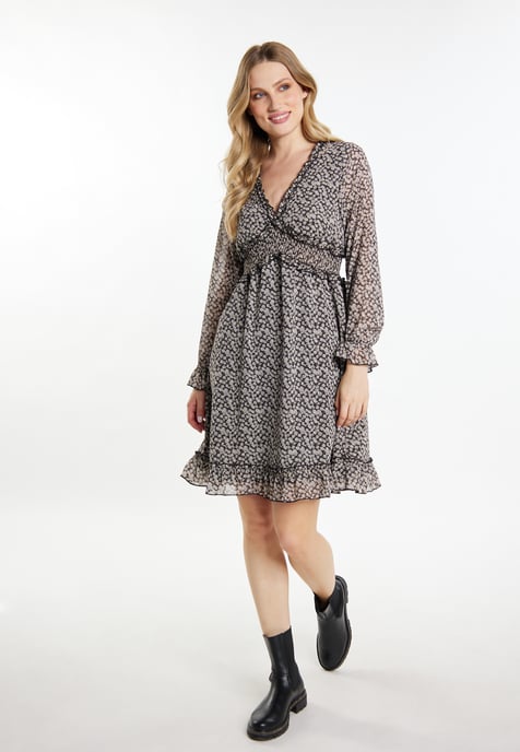 Dreimaster Kleid Damen schwarz/beige - Image 2
