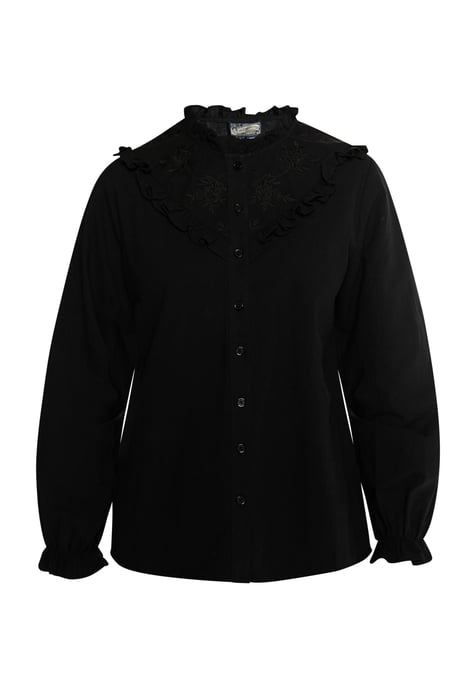 Dreimaster Langarmbluse Damen schwarz - Image 1
