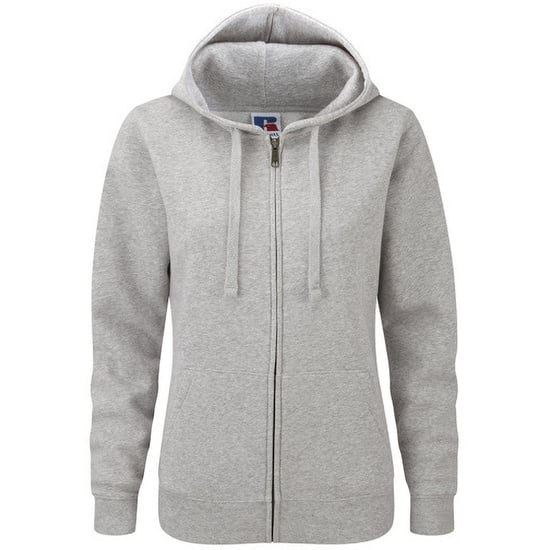 Russell Mens Authentic Full Zip Hooded Sweatshirt / Hoodie (Light Oxford) - Image 1