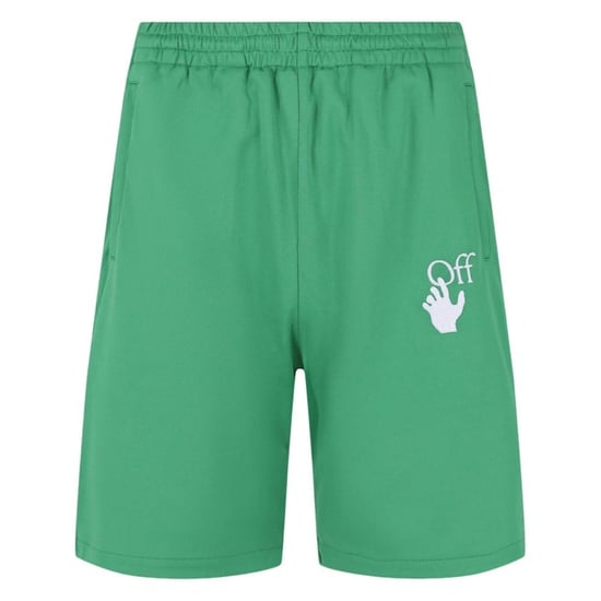 Off-White Hands Off Logo Skate Fit Grune Trainings-Sweatshorts - Image 1