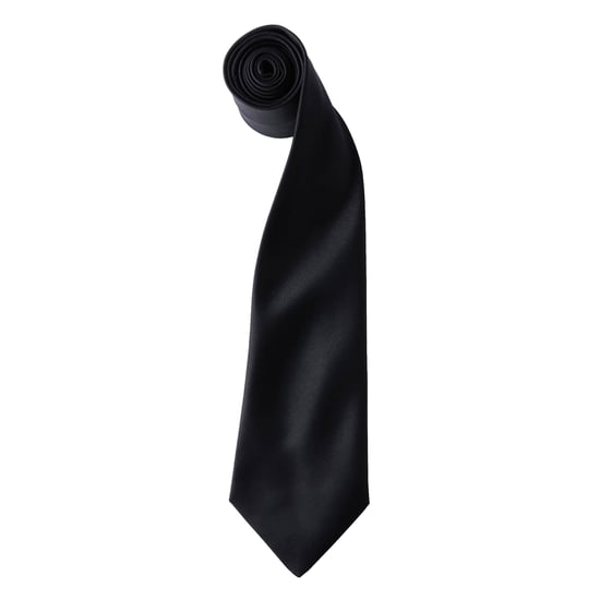 Premier Colours Herren Satin Clip Krawatte (2er Pack) (Schwarz) - Image 1