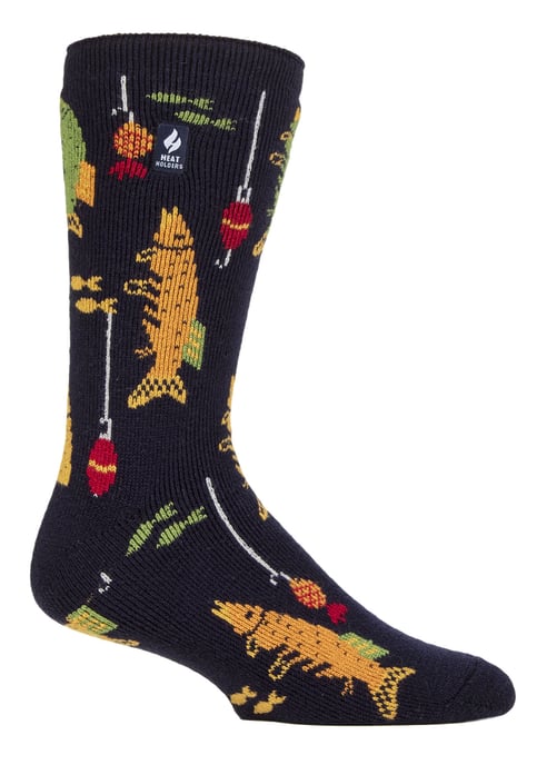 Herren Fun Hobby Socken | Heat Holders Lite | Novelty Fluffy Fleece gefüttert Thermosocken für Winter - Angeln - Image 1