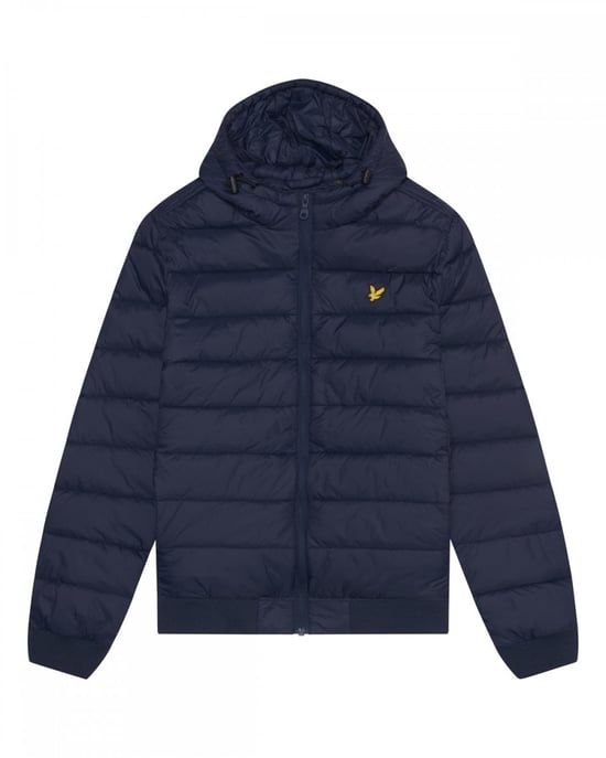 Wattierte, wattierte Jacke in Dunkelblau mit Lyle & Scott-Logo - Image 5